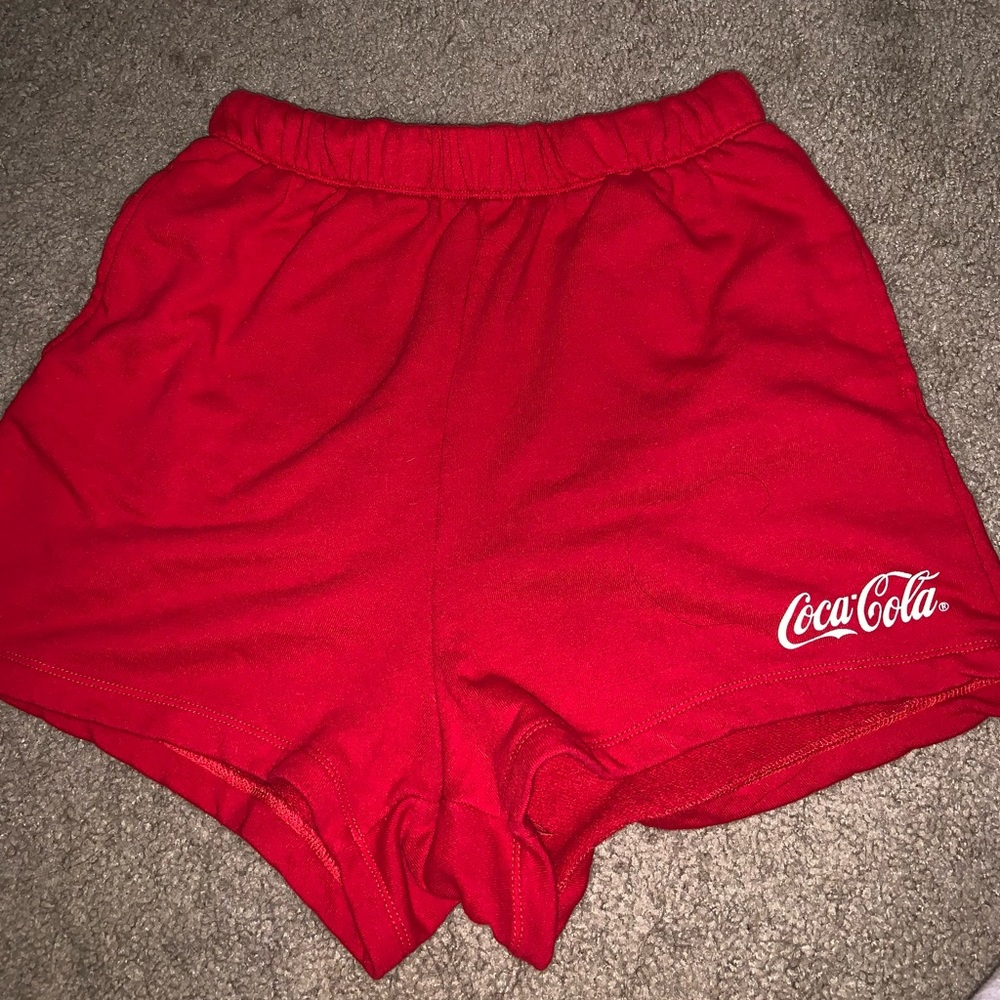 High waisted Coca-Cola mom shorts